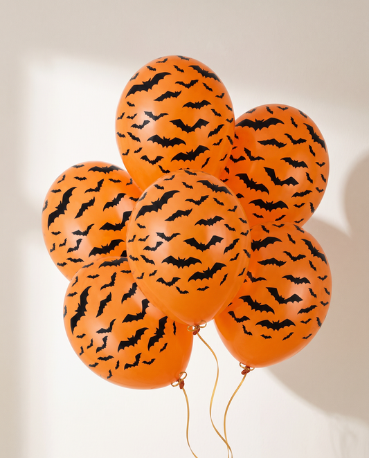 Partyballonger Fladdermöss, orange, 6-pack