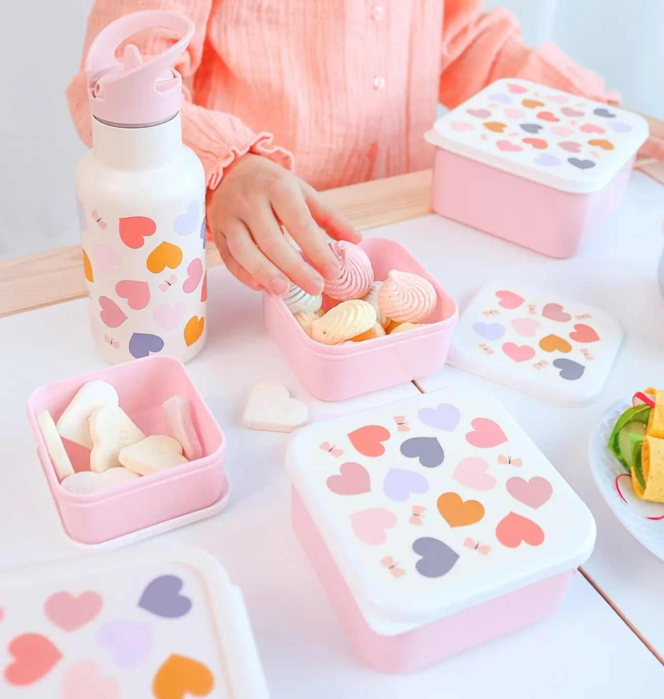 Lunchbox set, hearts