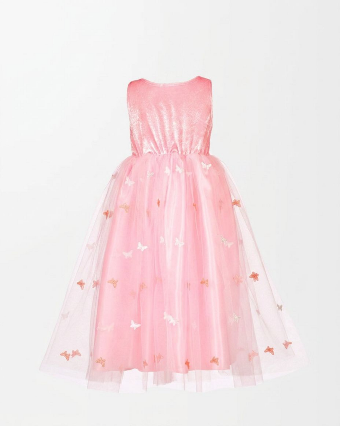Prinsesklänning, ljusrosa fjäril