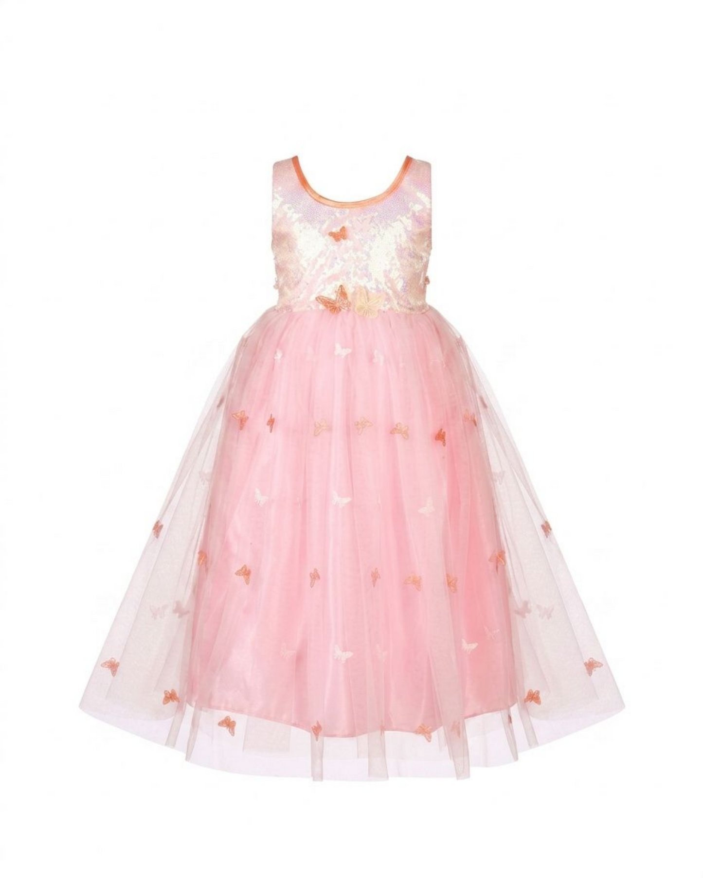 Prinsesklänning, ljusrosa fjäril