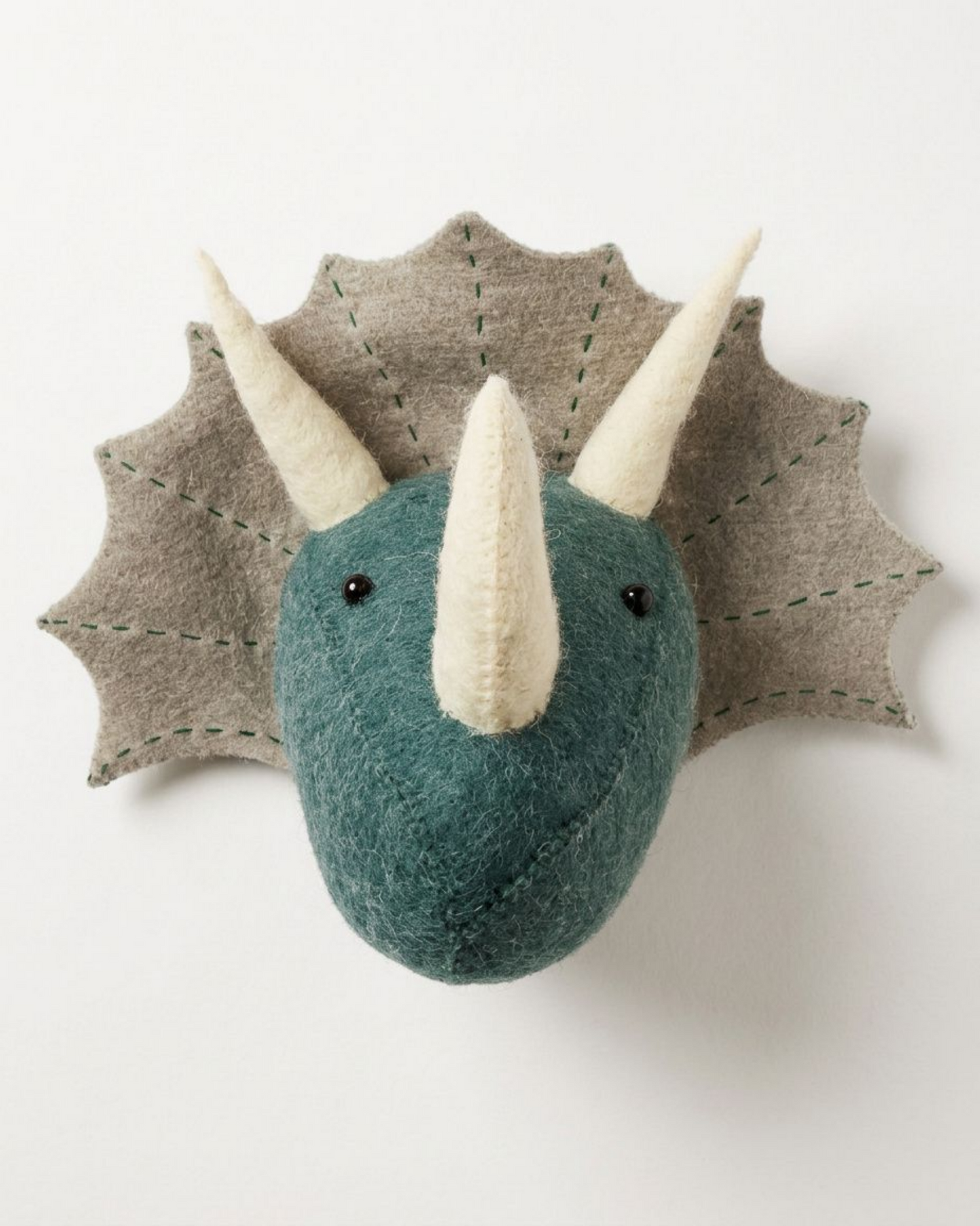 Djurhuvud i ull, triceratops