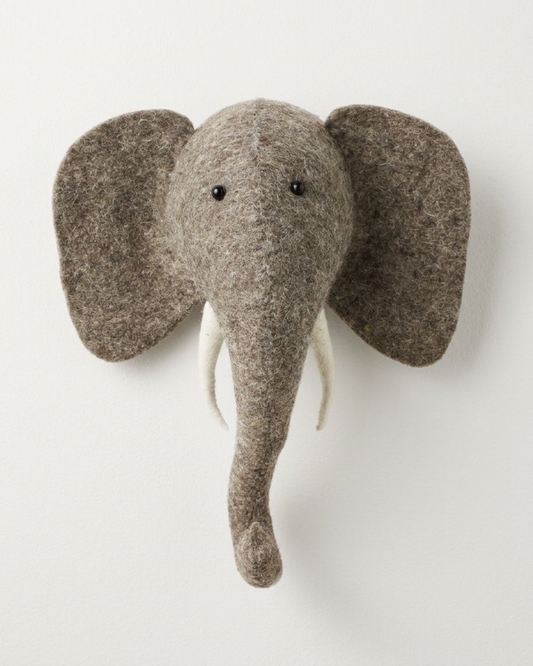 Djurhuvud i ull, elefant stor