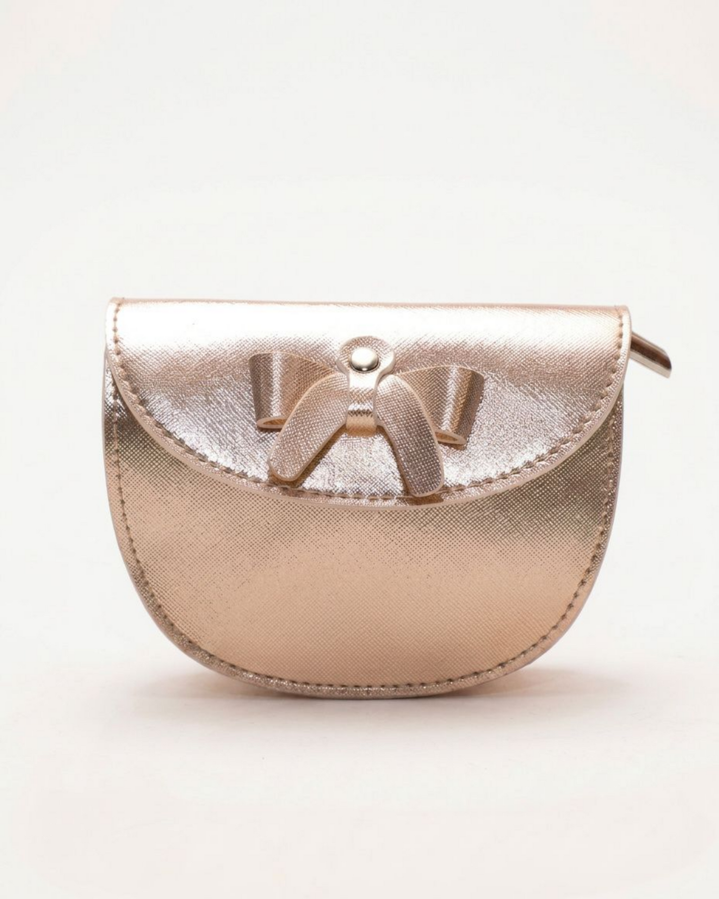 Handväska, guld metallic med rosett