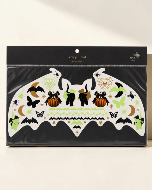 Halloweentatueringar med spöken, pumpor och fladdermöss
