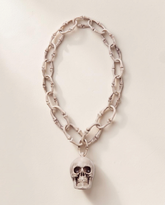 Halsband med dödskalle i plast för barn, halloween-smycke